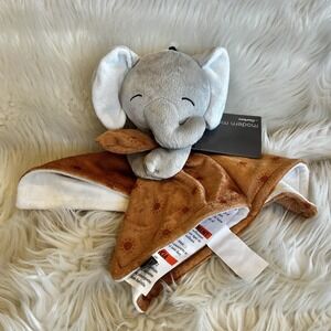 Modern Moments By Gerber Gray Elephant Lovey Baby Security Blanket Brown NWT